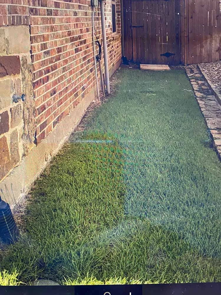 Side walkway project before