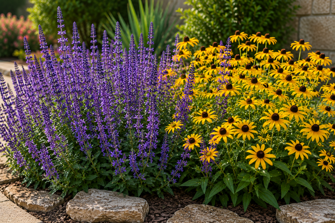 salvia and black eyed susan